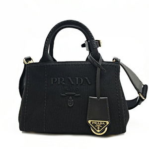 Prada BLACK HEMP EMBROIDERY Handbag Mini